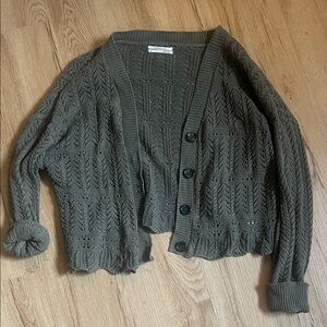 Anthropologie Green Cardigan Size Medium